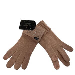 Victoria's Secret Women's Multicolor Knit Tech Gloves with Rhinestones, One Size